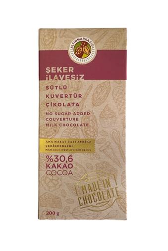 ALT 208 - Şeker İlavesiz Sütlü Kuvertür Çikolata 200 gram